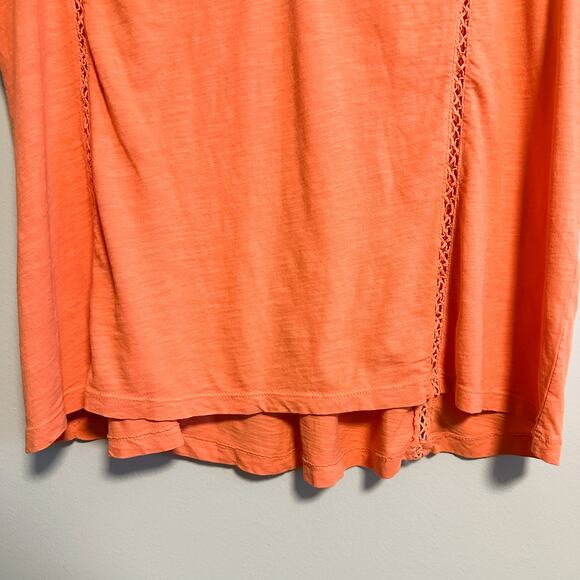 Sundance Eyelet V-Neck Orange Short Sleeve Casual Top Size XXL - Picture 6 of 13